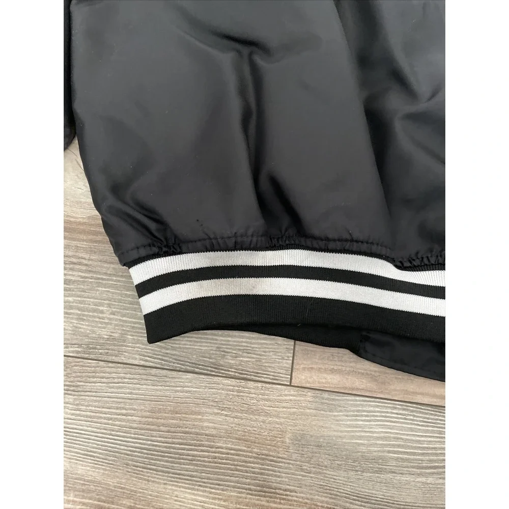 Vintage Buffalo Wild Wings Bomber Jacket Mens XL Westark Black Nylon Snap Front